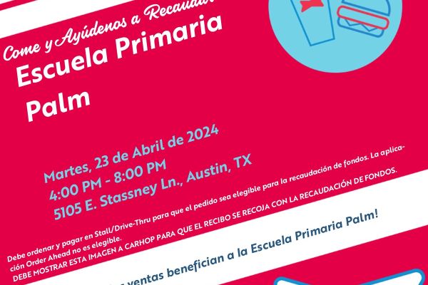 Come y Ayúdnos a Recaudar Fondos Escuela Primaria Palm